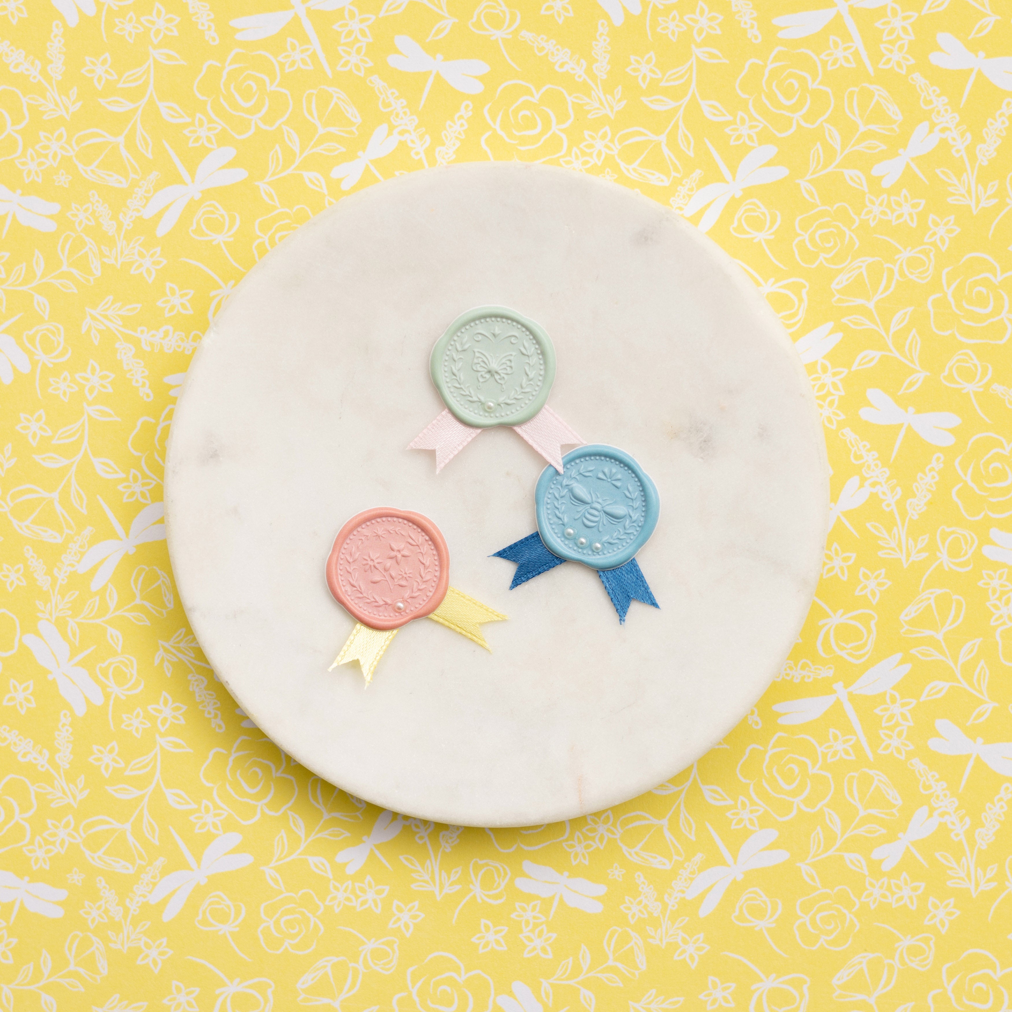 K&Company Antique Garden Seals W/Ribbon Accents 9/Pkg