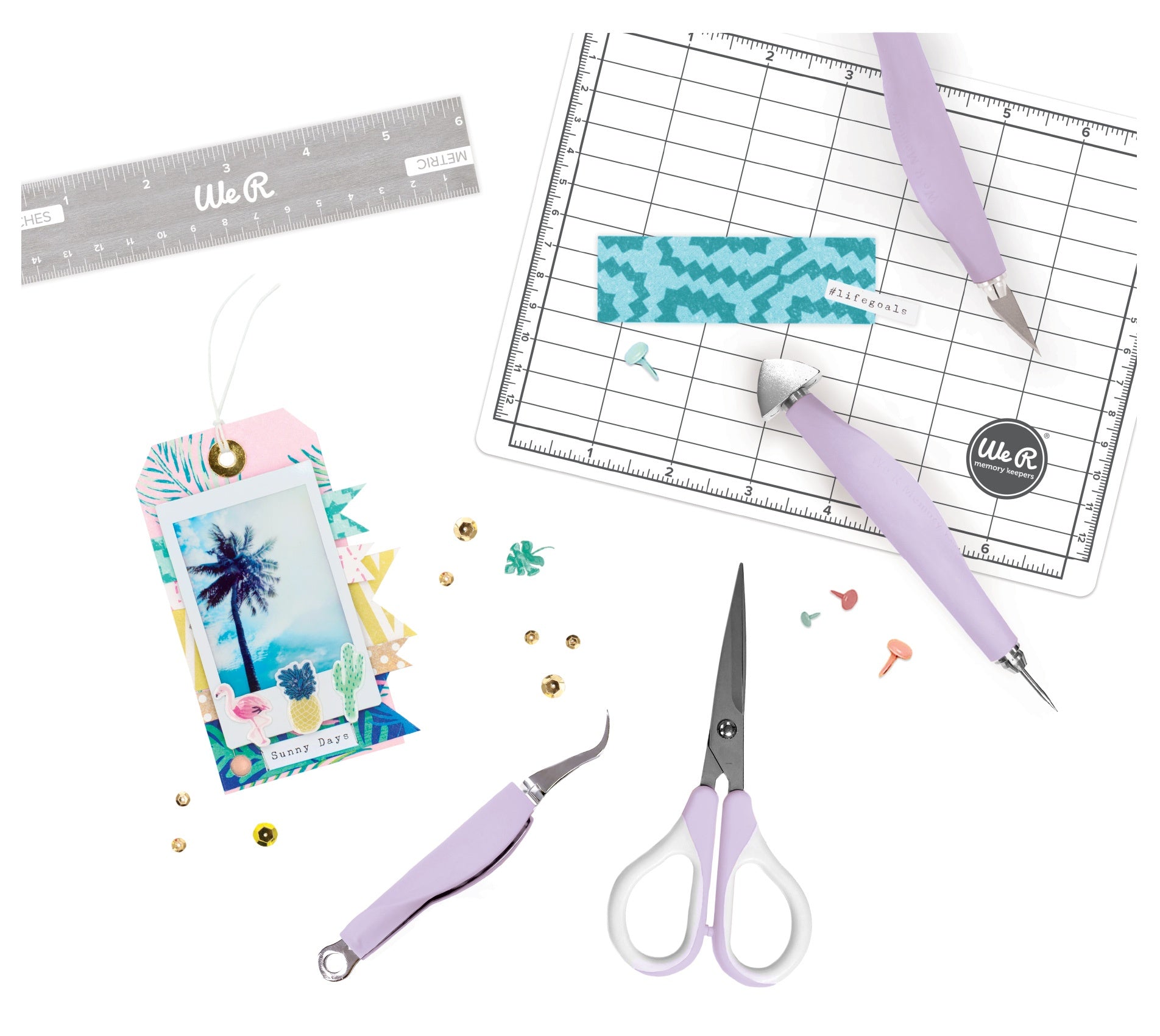 We R Memory Keepers - Mini Kit Outils Scrapbooking - 6 Pièces