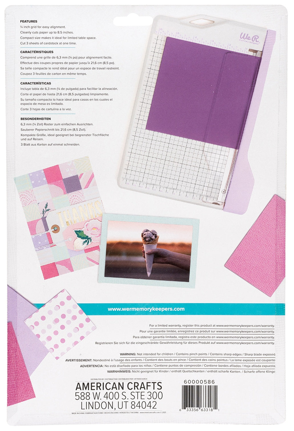 We R Memory Keepers Mini Guillotine Paper Cutter-Lilac