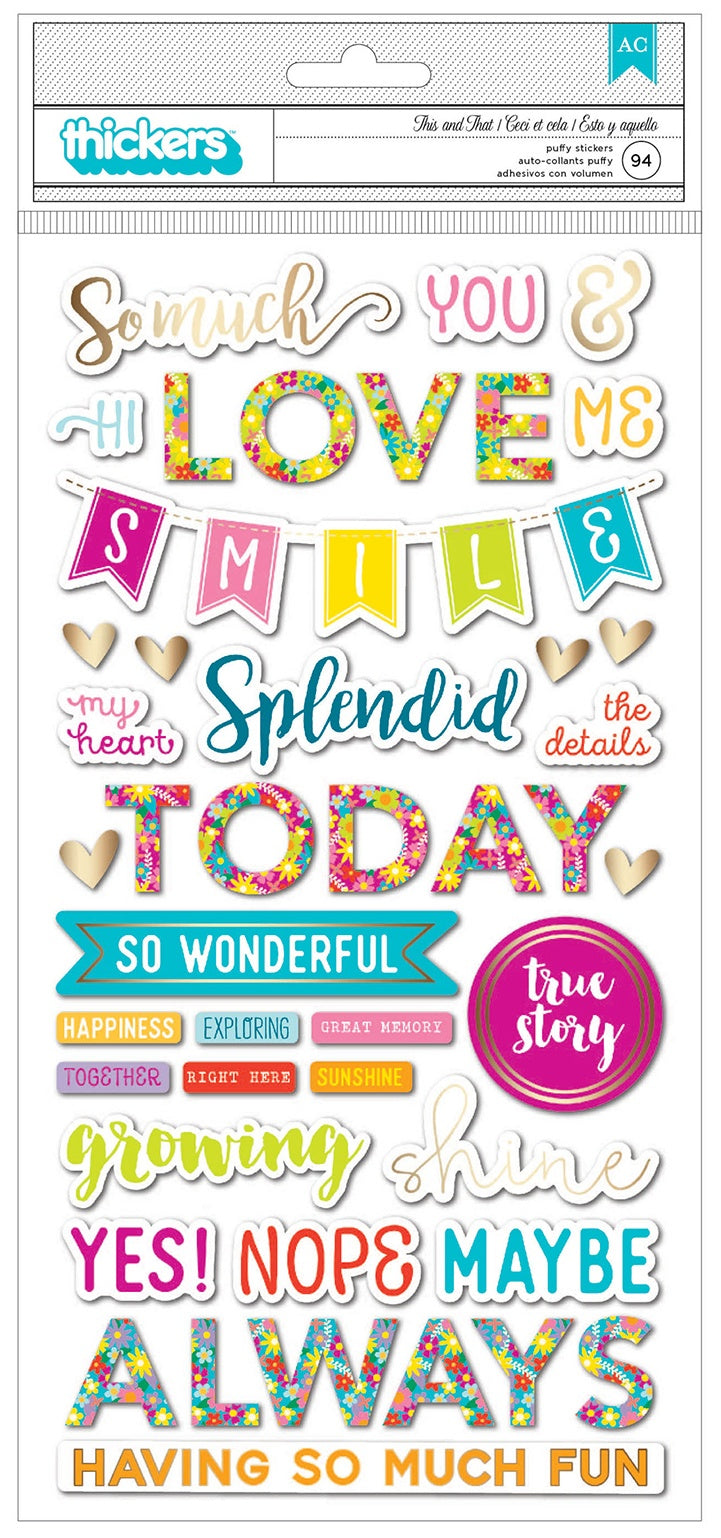 Paige Evans Splendid Thickers Stickers -This & That Phrase