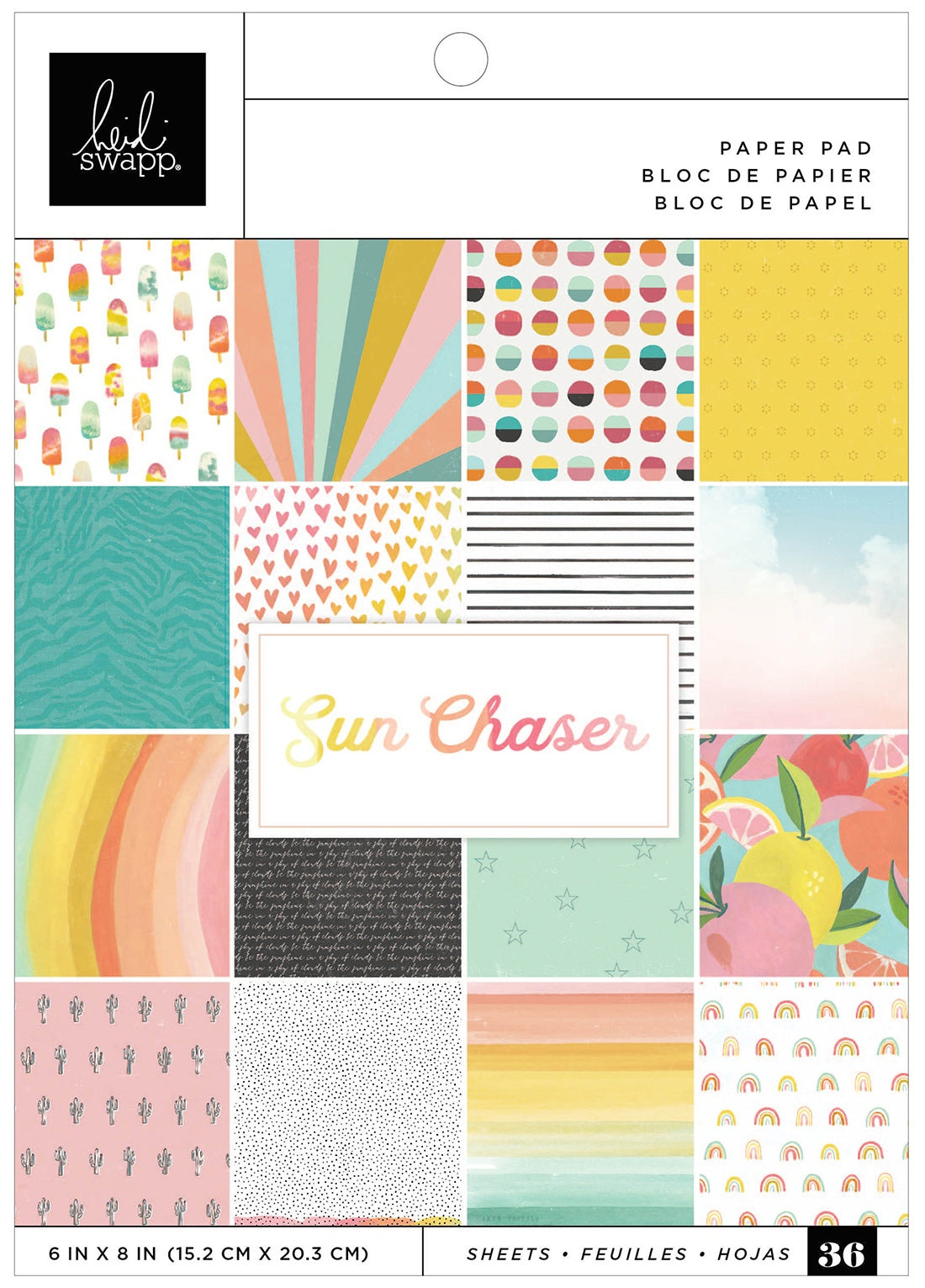 Heidi Swapp Single-Sided Paper Pad 6"X8" 36/Pkg-Sun Chaser