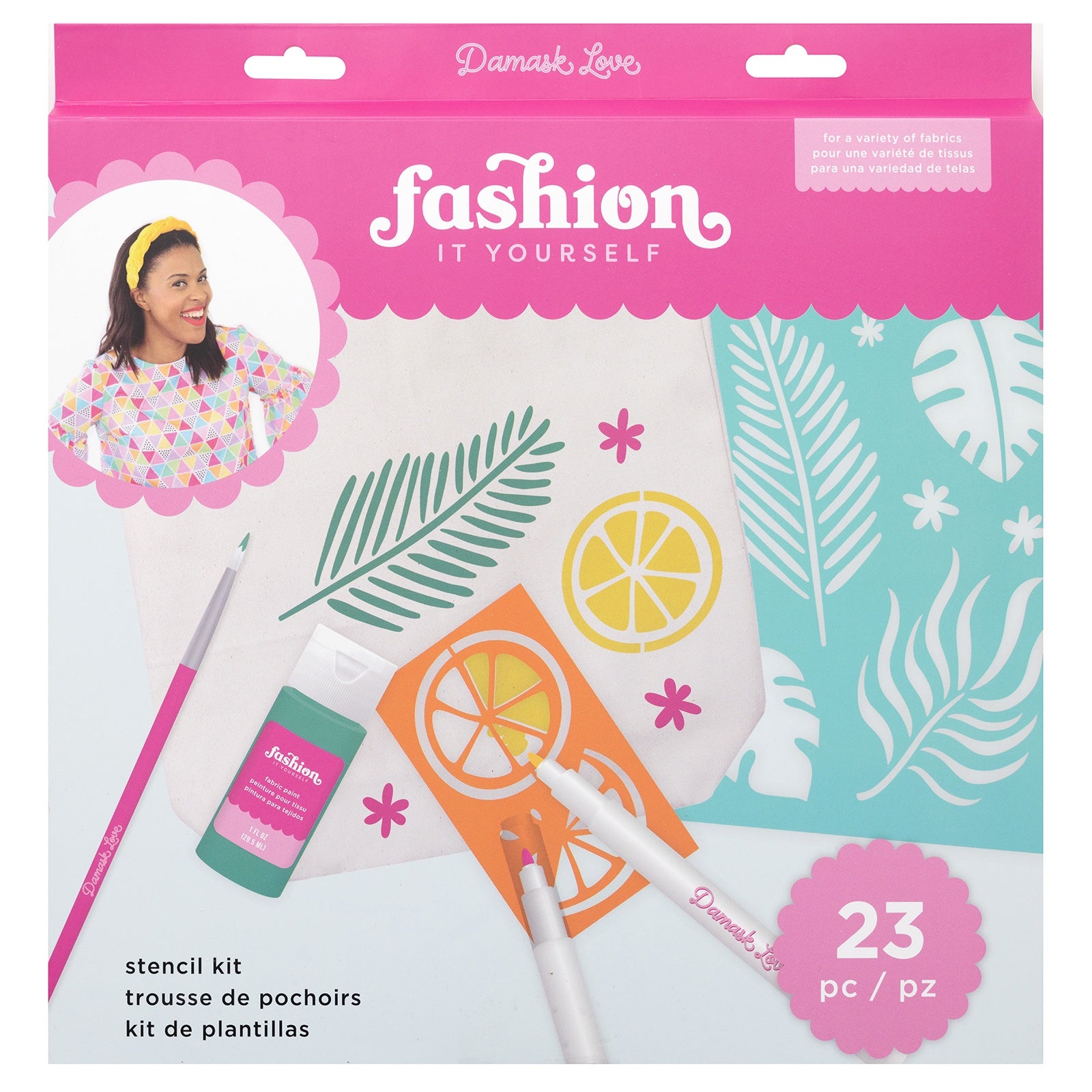Damask Love Fabric Stencil Kit