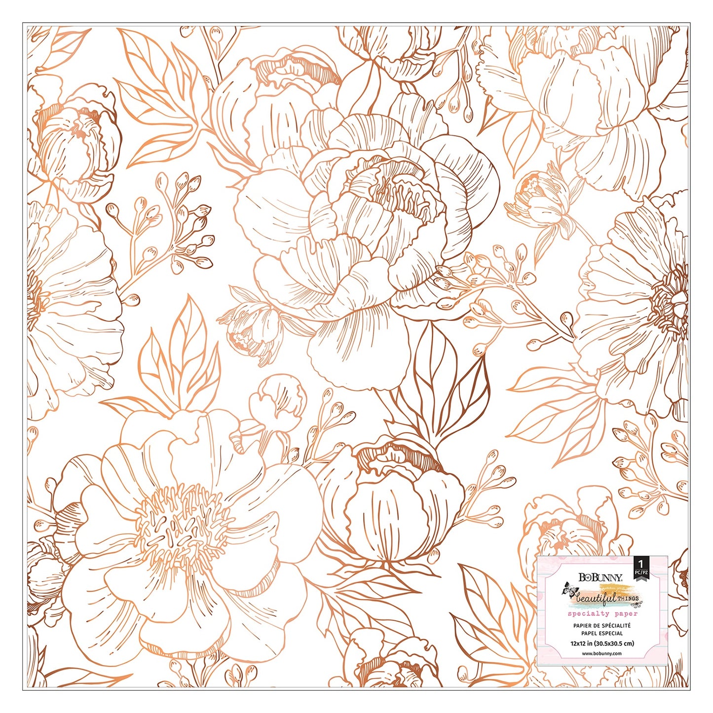 Beautiful Things Specialty Paper 12"X12"-Vellum W/Copper Foil