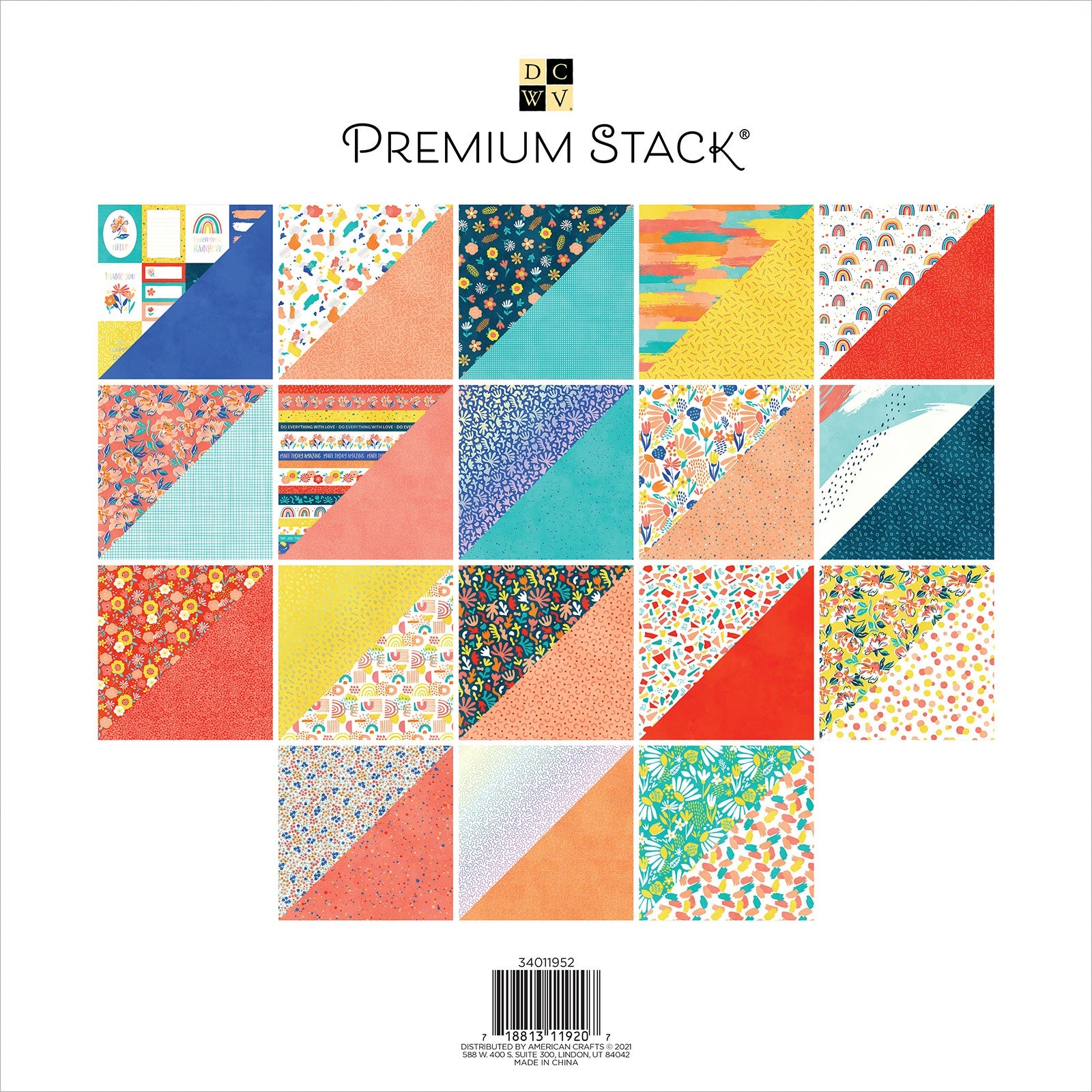 DCWV Double-Sided 12x12" Cardstock Stack - Color Pop, with Holographic Foil