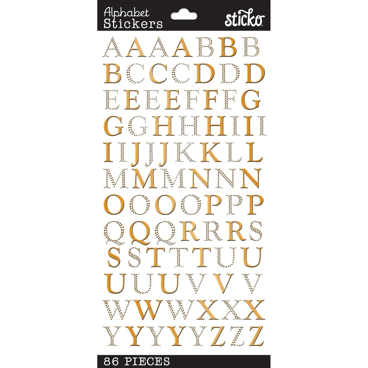 Sticko Alphabet Stickers-Gold Foil Goudy