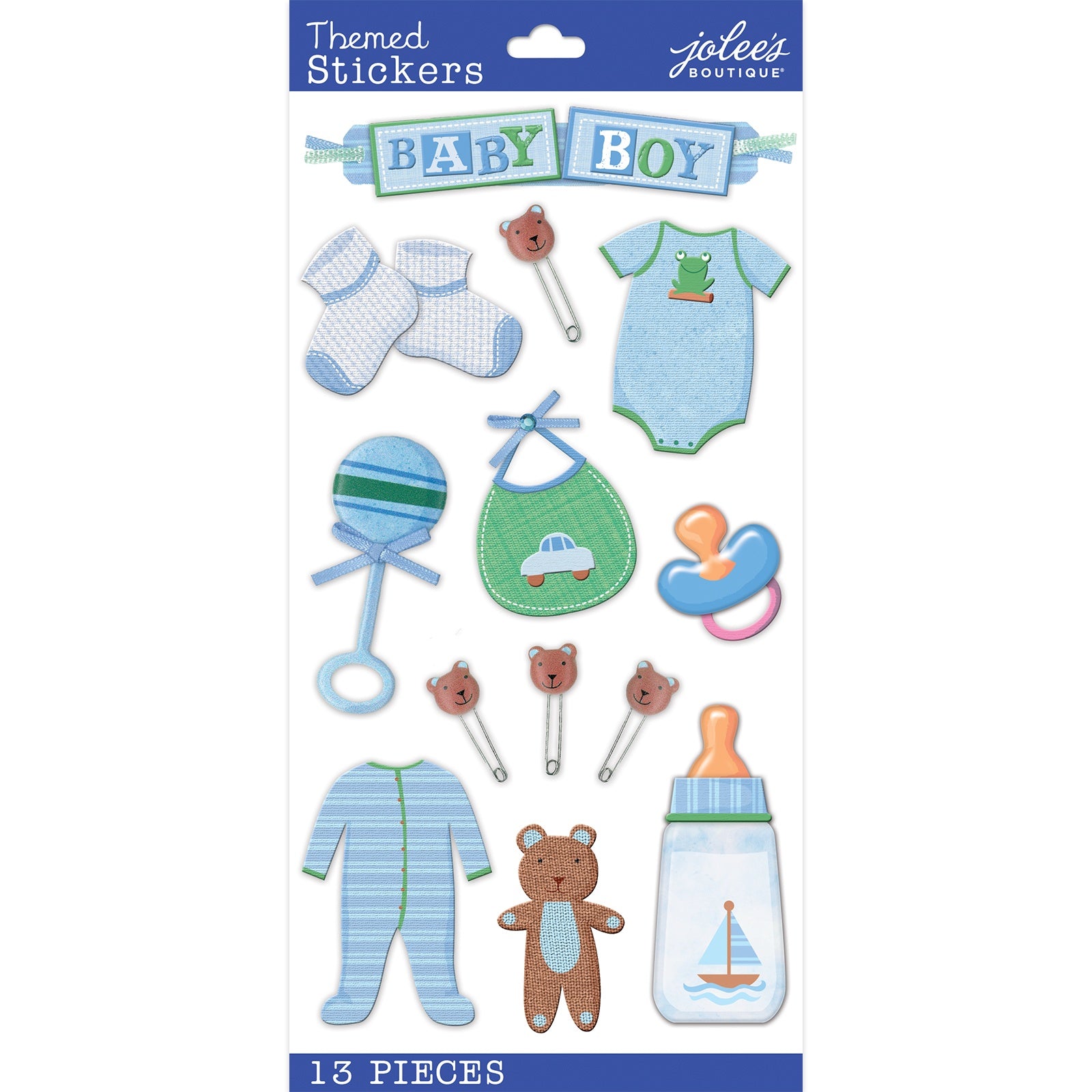 Jolee's Boutique Themed Stickers - Baby Boy Mixed, 13pcs