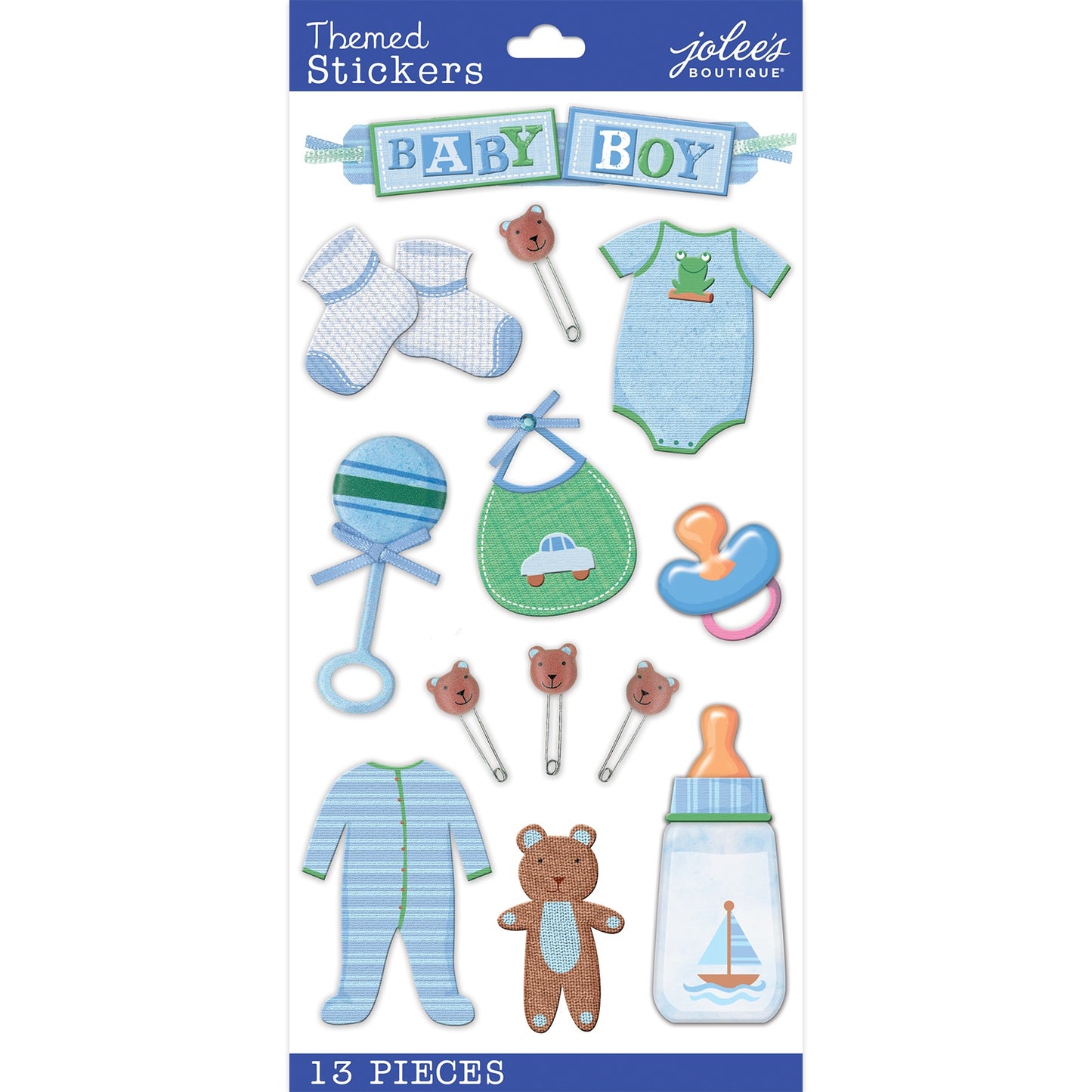 Jolee's Boutique Solid Multicolor Baby Boy Mixed Paper Stickers