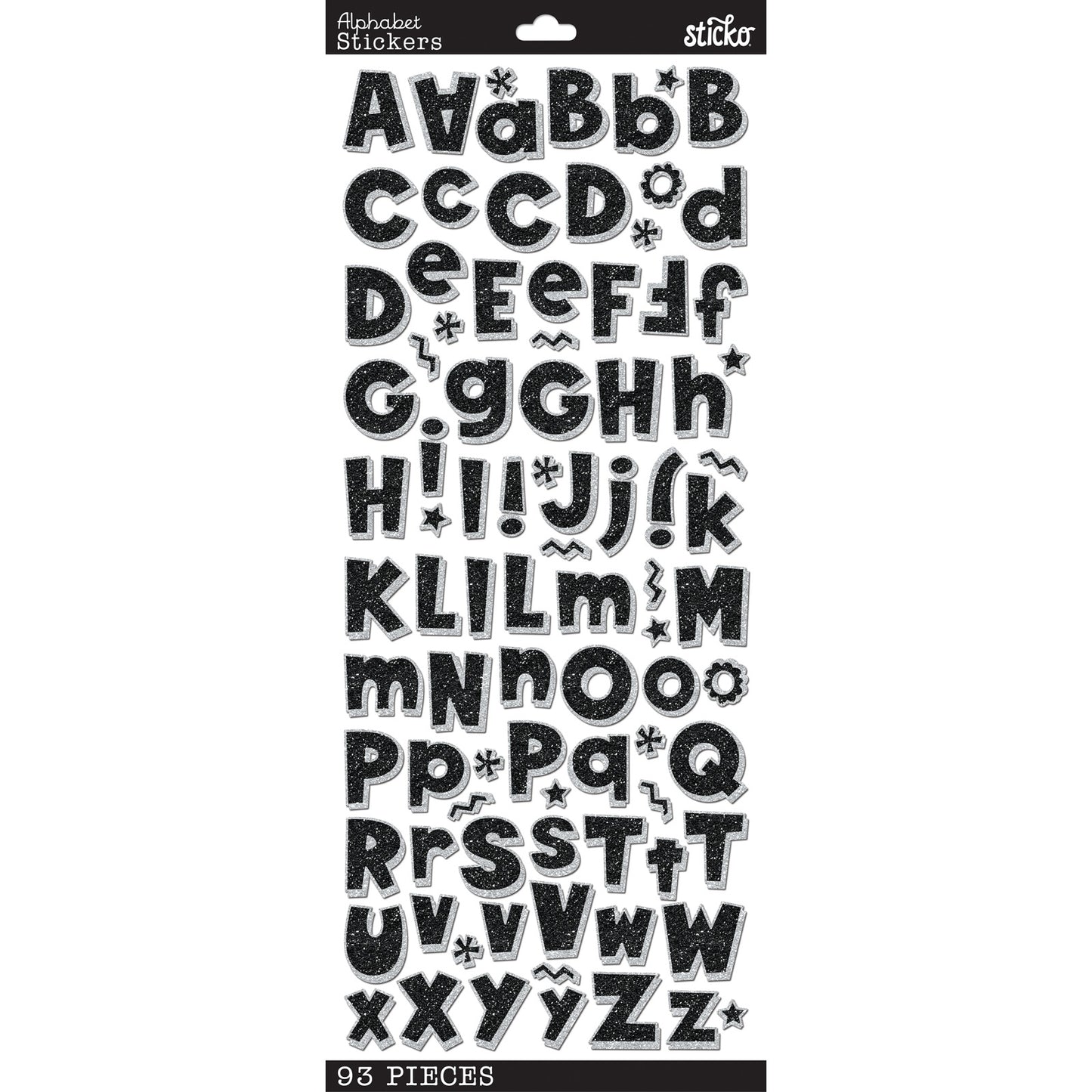 Sticko Alphabet Stickers-Black Glitter