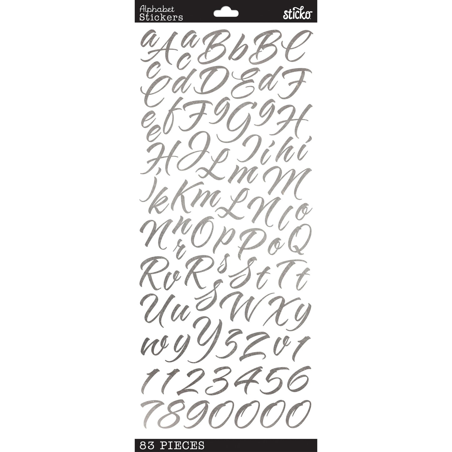 Sticko Alphabet Stickers-Brush Stroke Silver