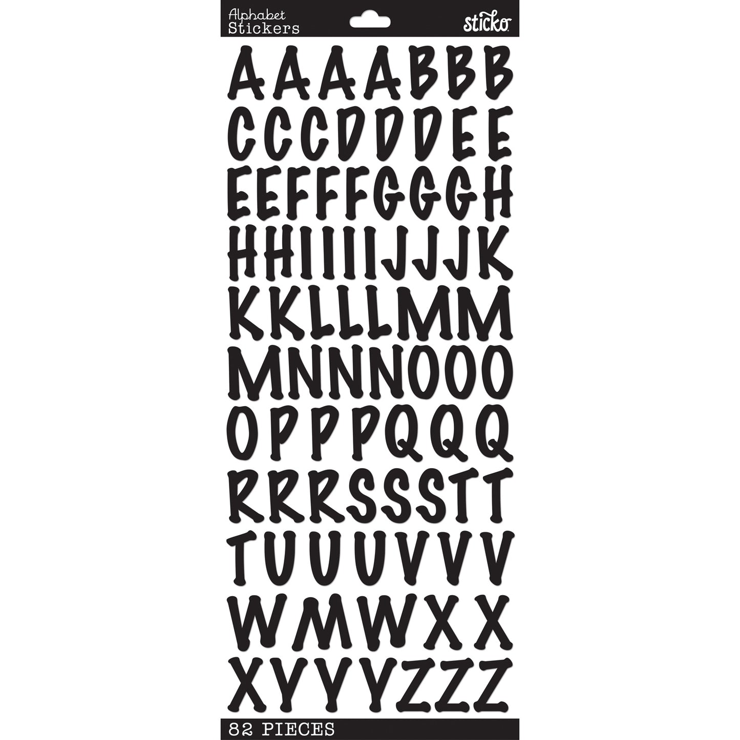 Sticko Alphabet Stickers-Black Marker