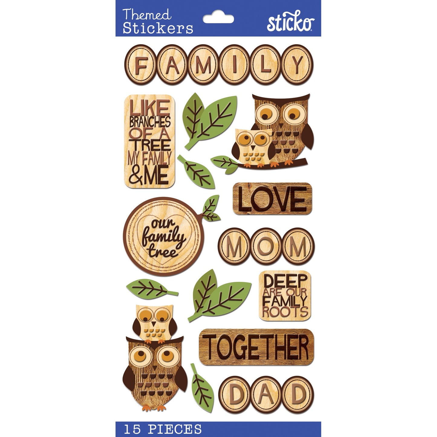 Sticko Themed Stickers-Wood Family