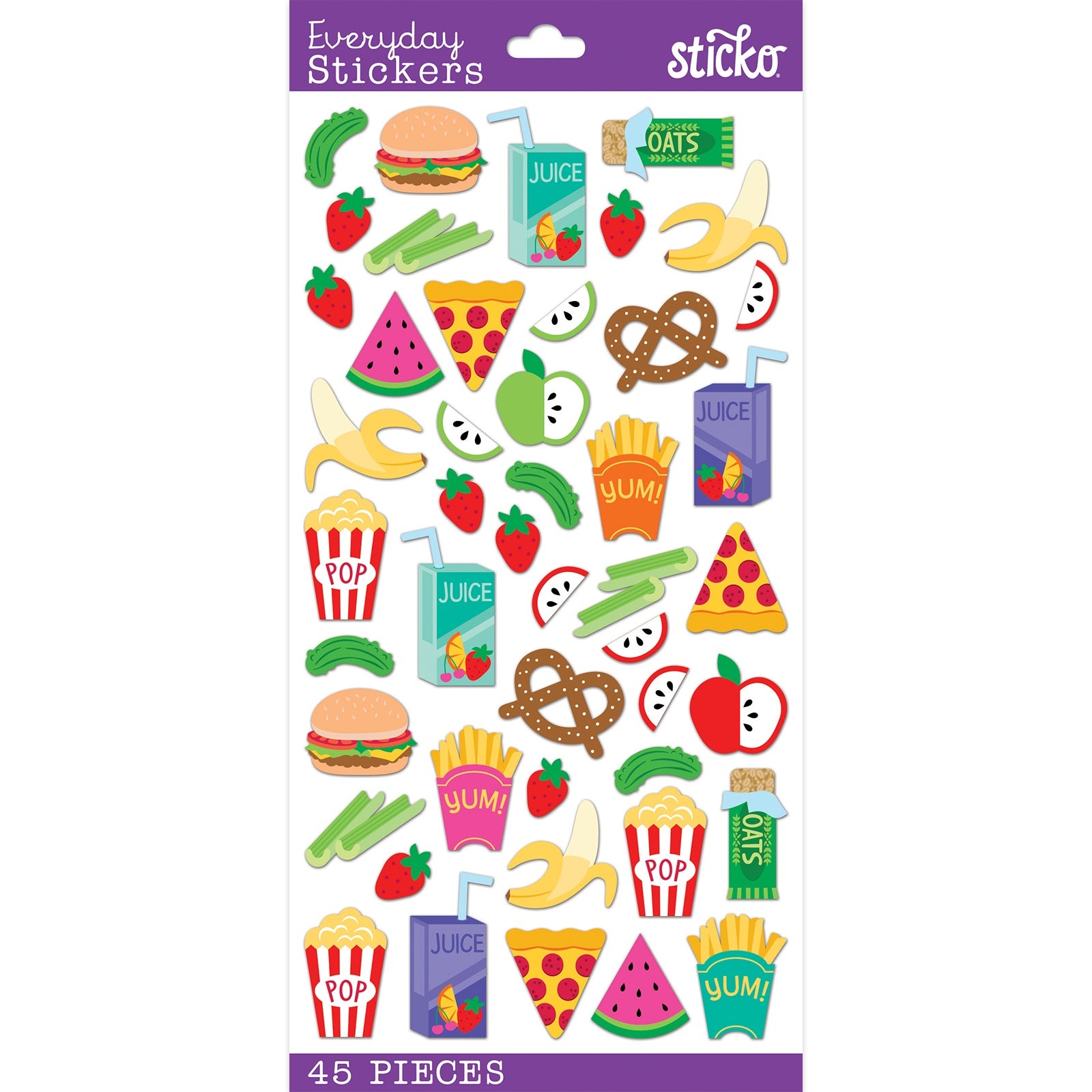 Sticko Themed Stickers - Snack Time, 45pcs