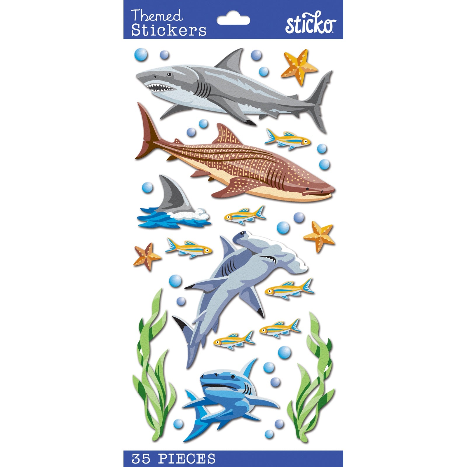 Sticko Themed Stickers - Sharks, 35pcs