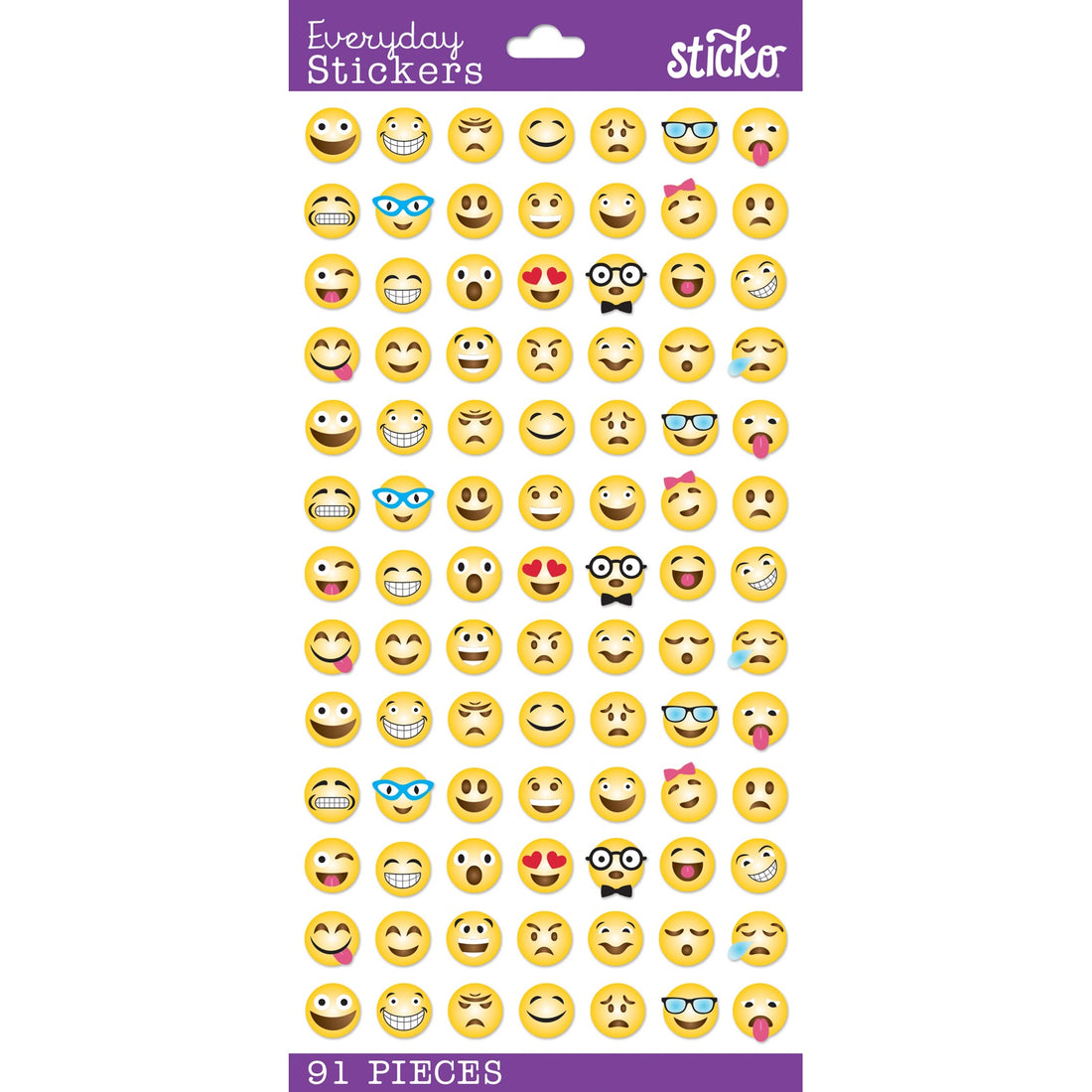 Sticko Themed Stickers - Classic Smileys, 91pcs – American Crafts