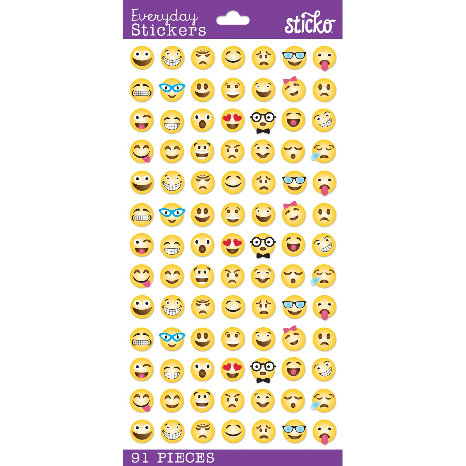 Sticko Themed Stickers - Classic Smileys, 91pcs