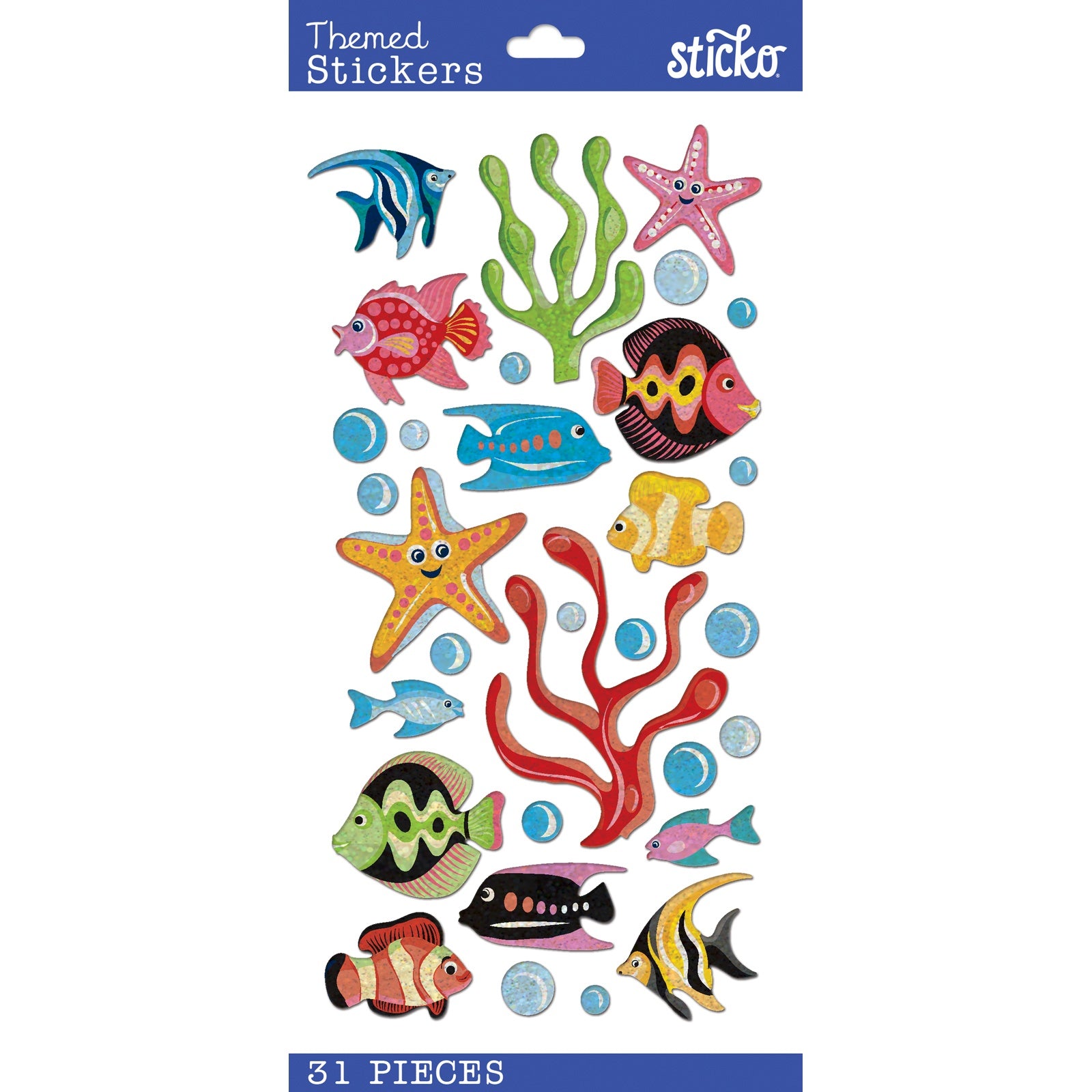 Sticko Themed Stickers - Vellum Tropical Fish, 31pcs