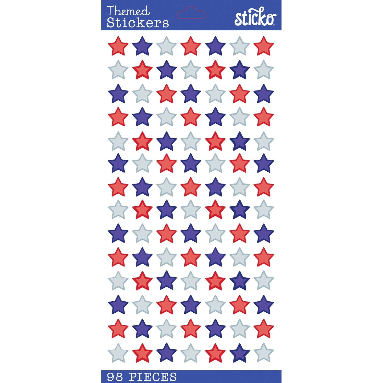Sticko Themed Stickers - 4th Of July Small Stars, 98pcs