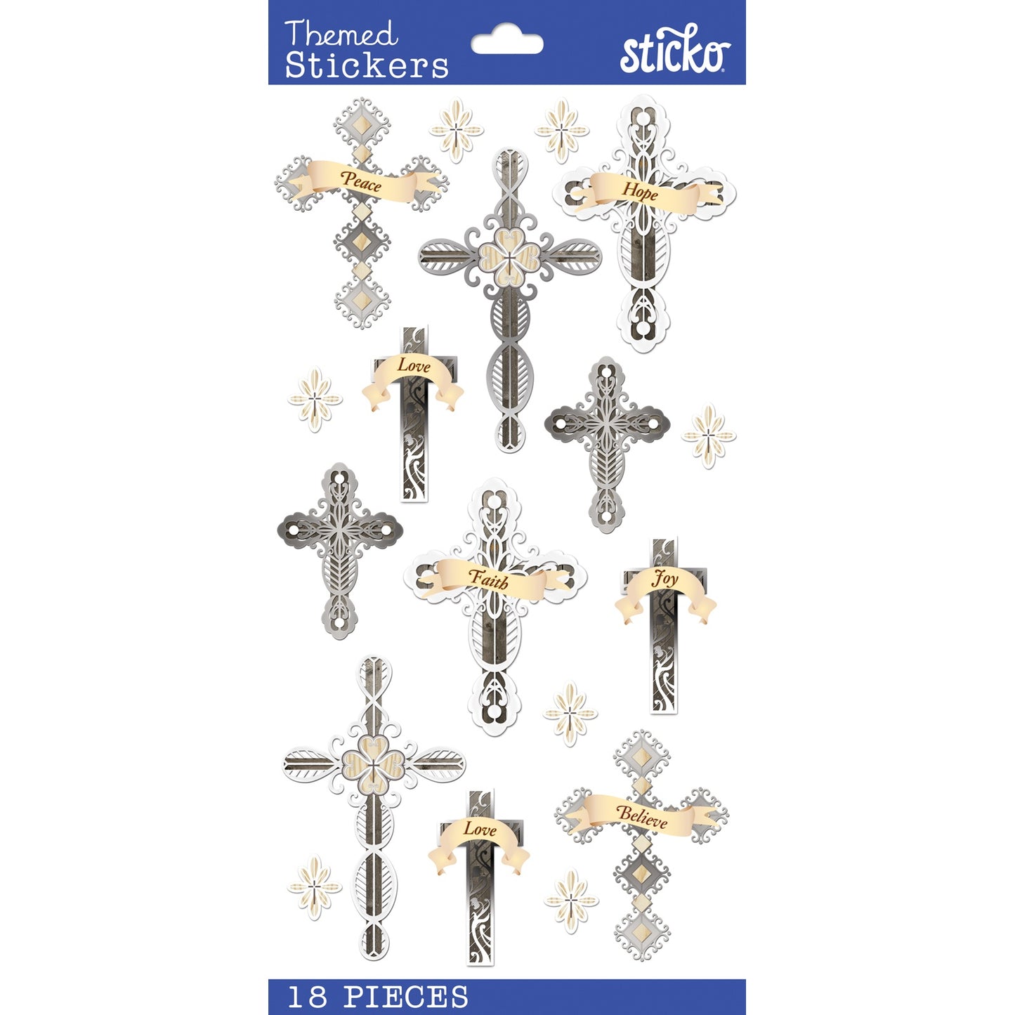 Sticko Themed Stickers-Inspiration Words And Crosses