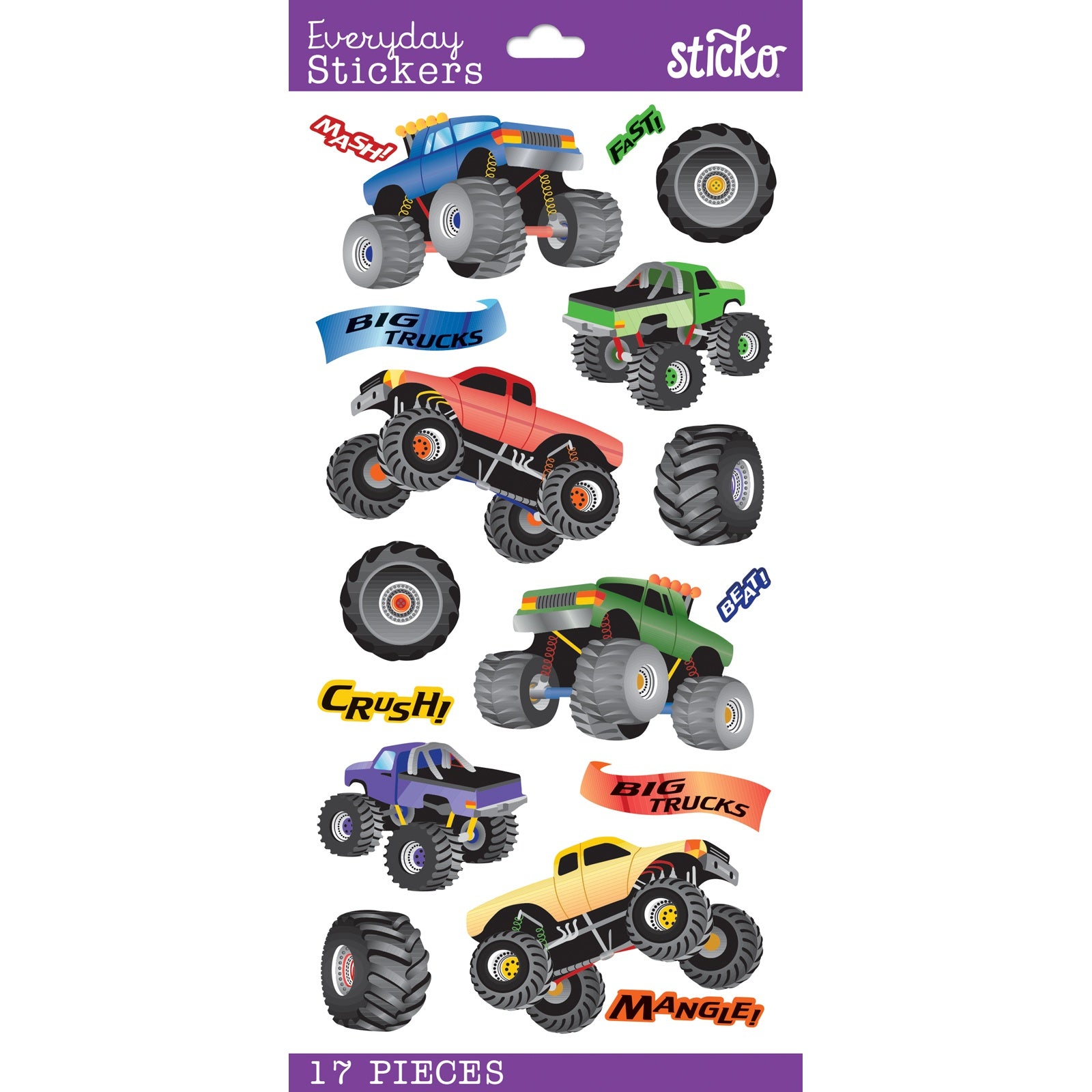 Sticko Themed Stickers - Big Trucks, 17pcs