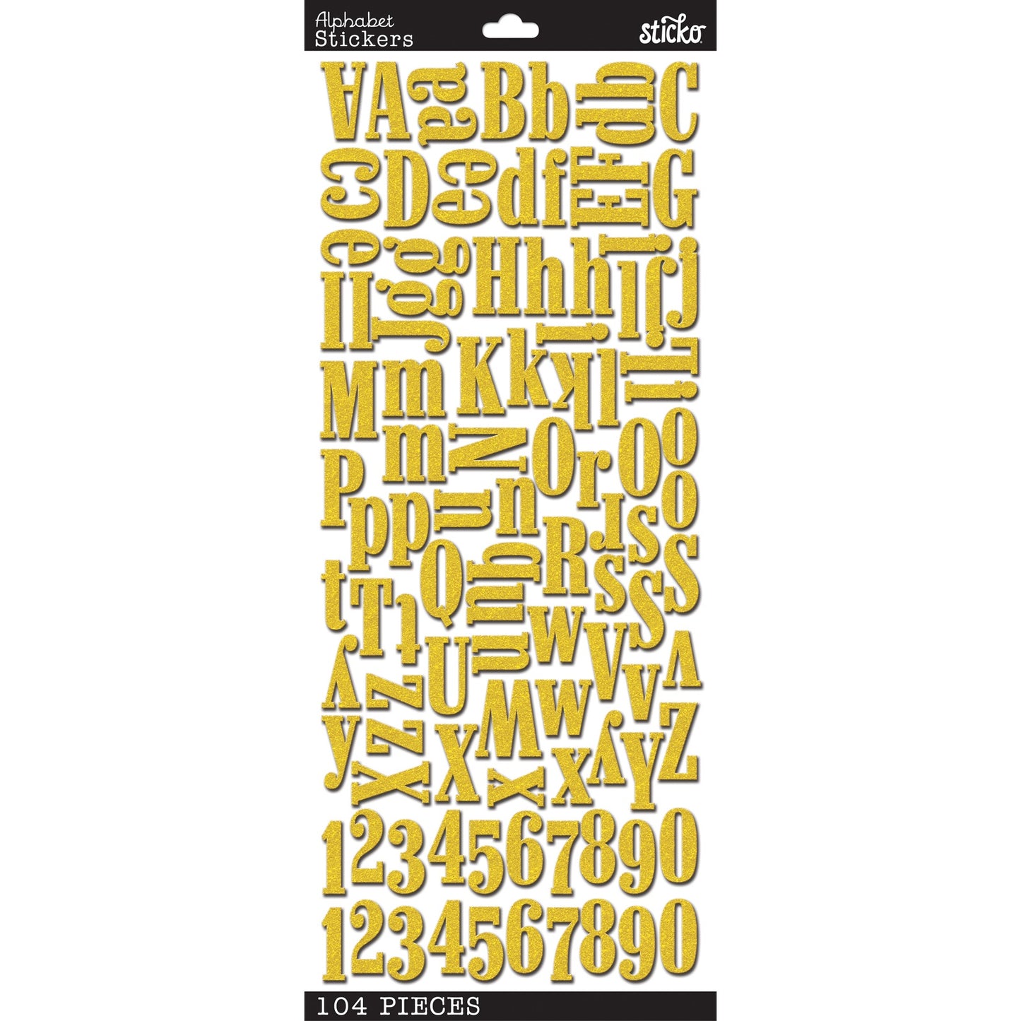 Sticko Alphabet Stickers-Gold Glitter Foam