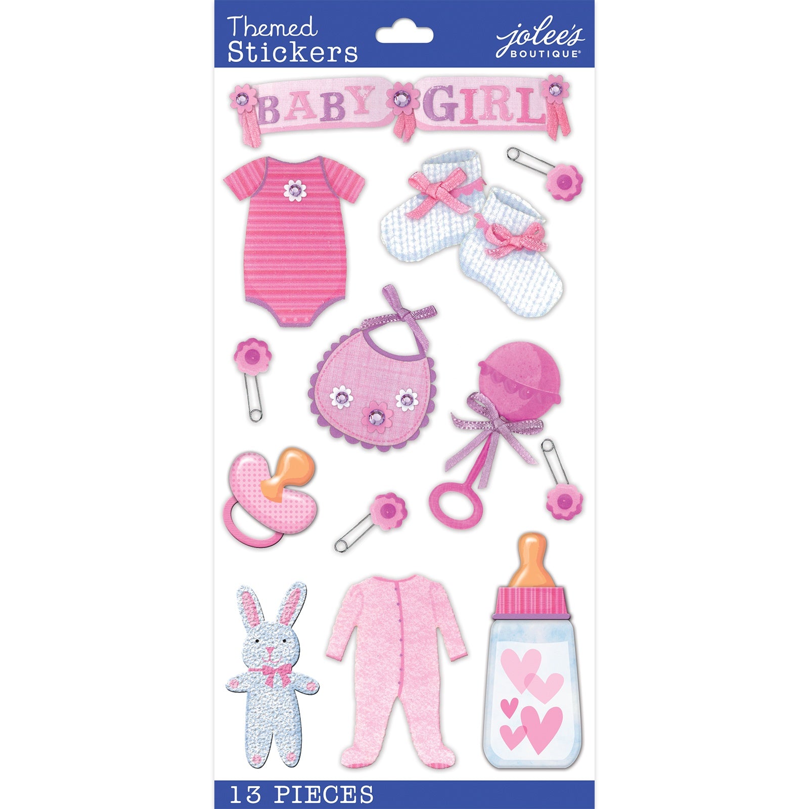 Jolee's Boutique Themed Stickers - Baby Girl, 13pcs
