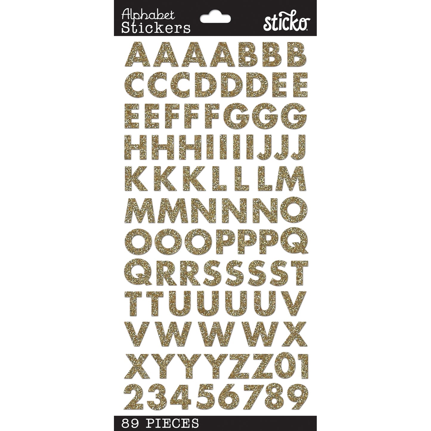 Sticko Alphabet Stickers-Gold Glitter Futura