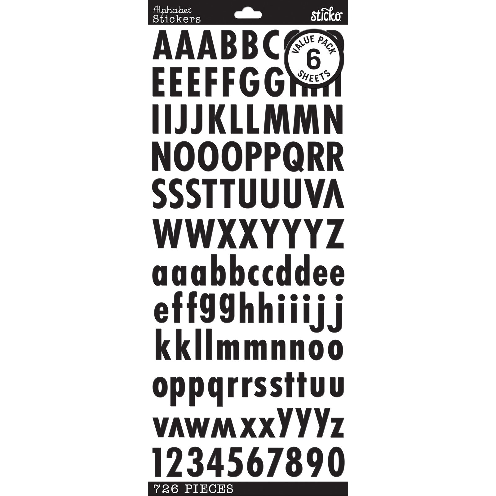 Sticko Alphabet Stickers-Black/Gold/Silver Futura