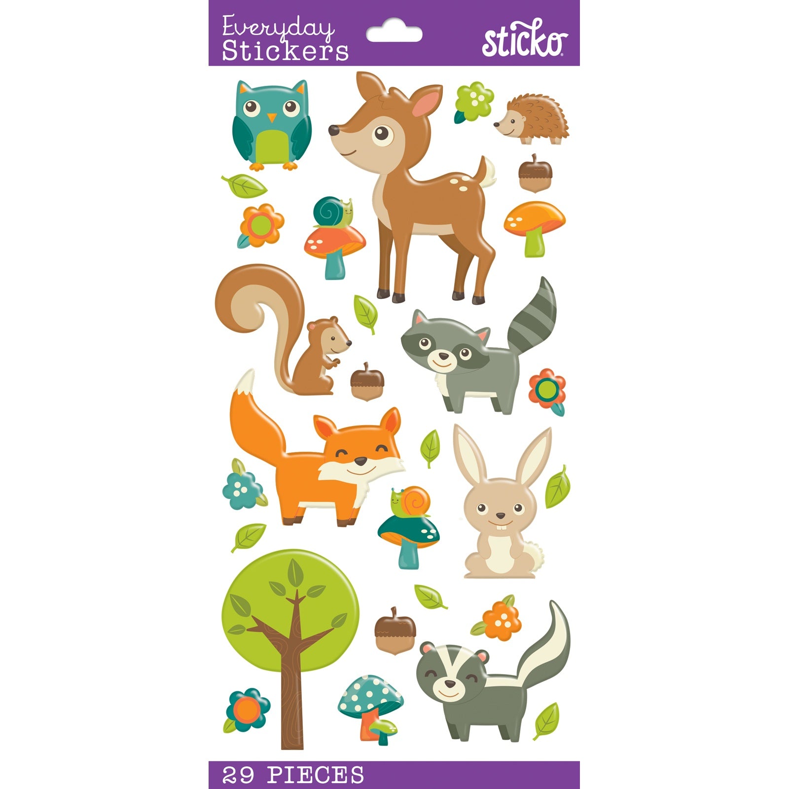 Sticko Themed Stickers - Woodland Animal, 29pcs