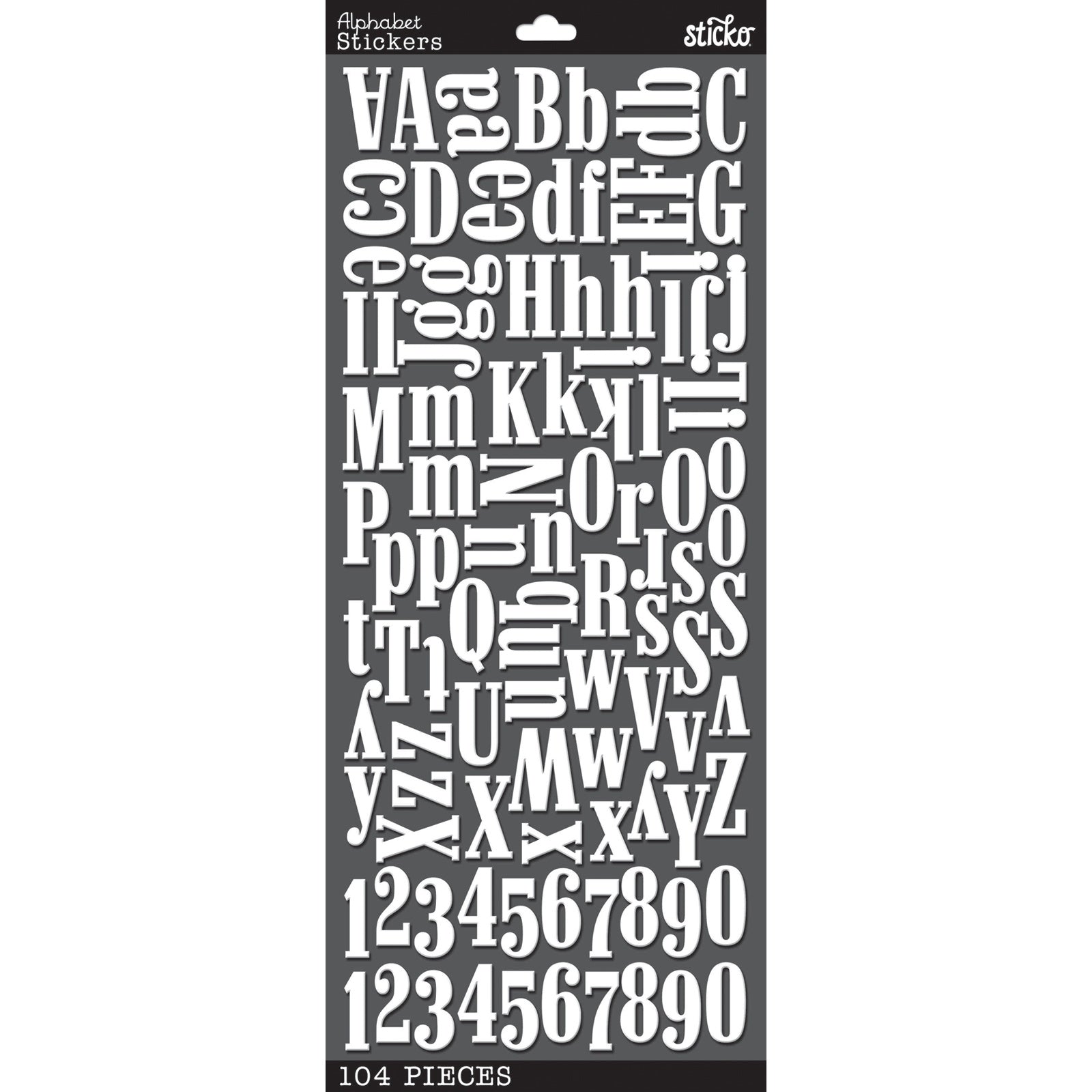 Sticko Alphabet Stickers-White Foam