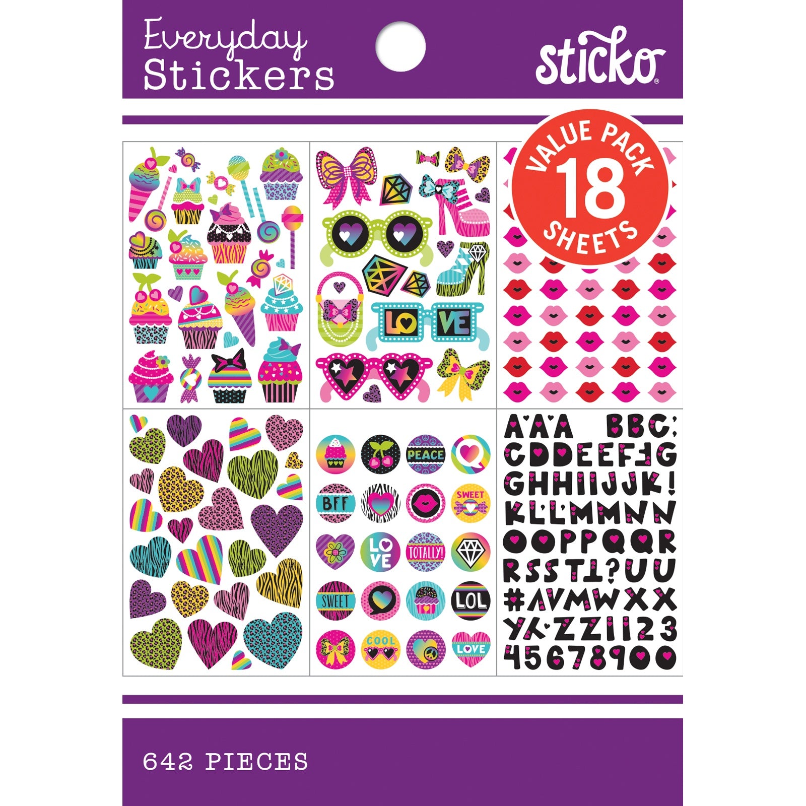 Sticko Alphabet Stickers 145/Pkg Futura - Extra Large -Bright