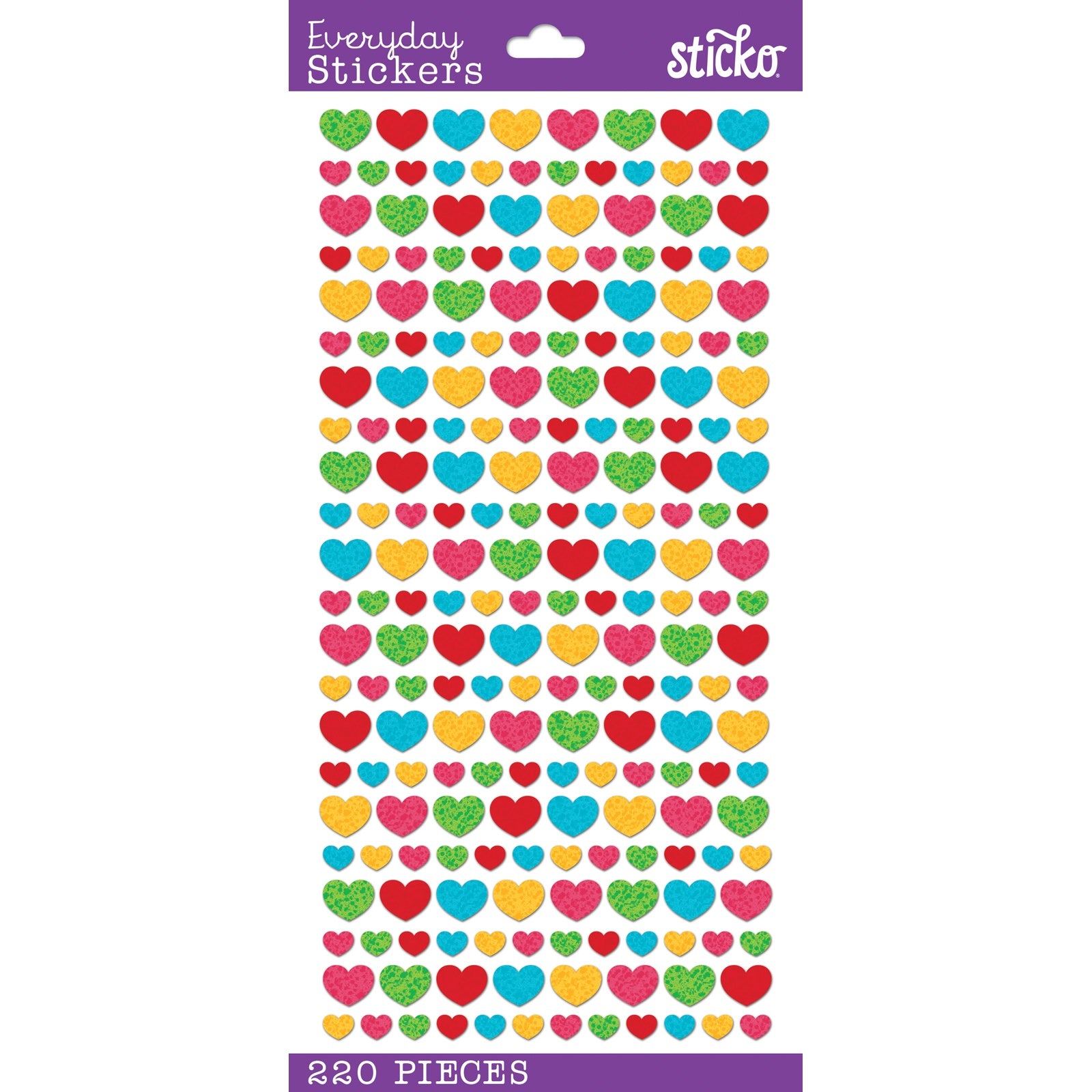 Sticko Themed Stickers - Tiny Multi Hearts, 220pcs