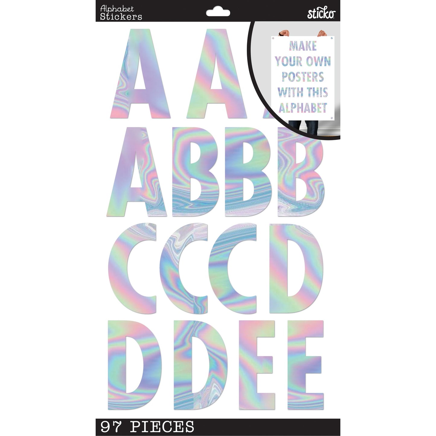 Sticko Alphabet Stickers-Iridescent Poster