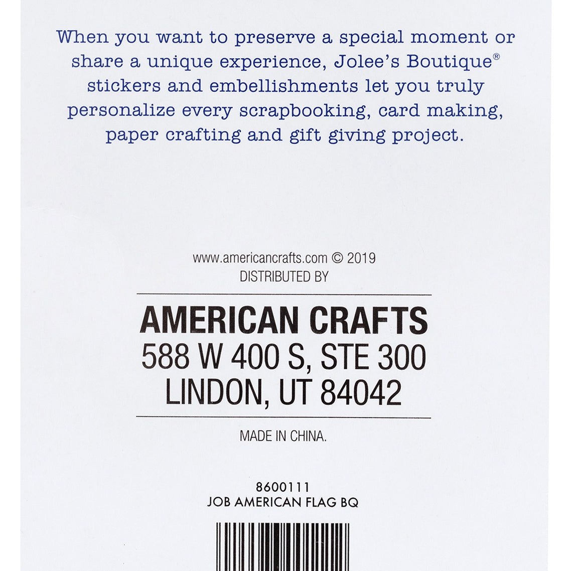 Jolee's Boutique Themed Stickers - Dimensional American Flag, 4pcs