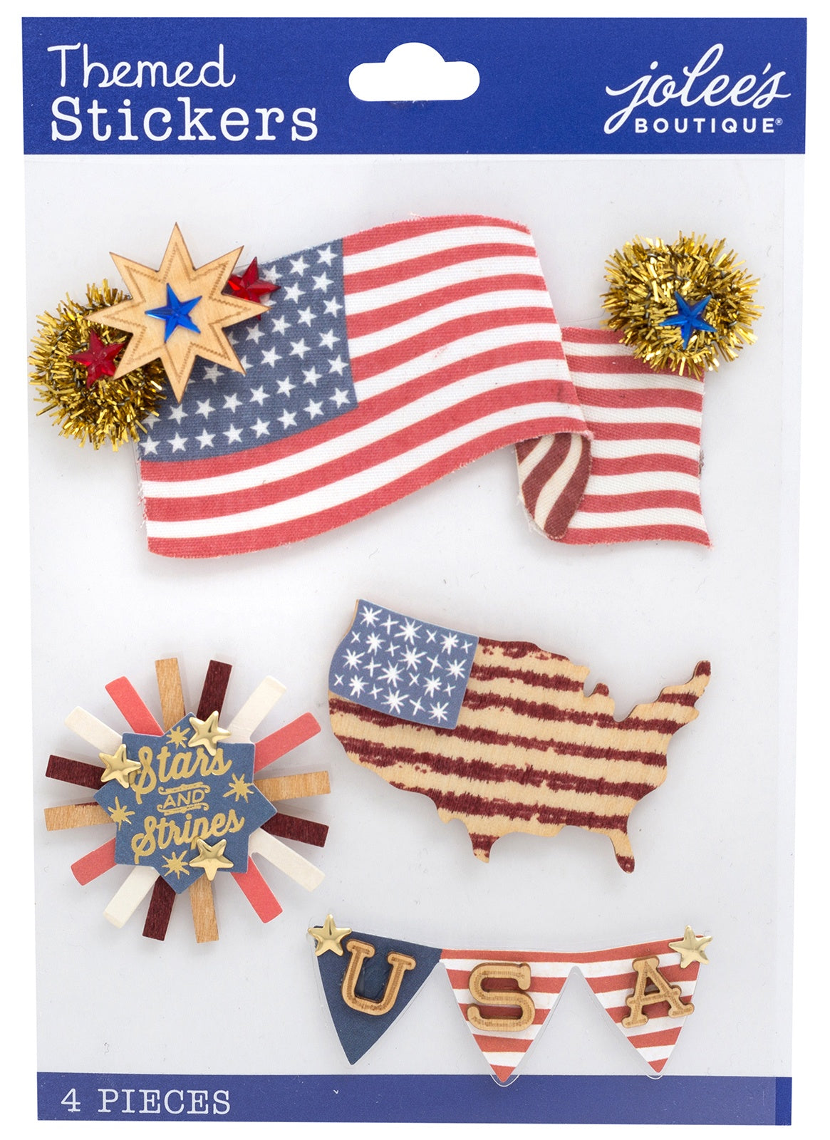 Jolee's Boutique Themed Stickers-Dimensional American Flag