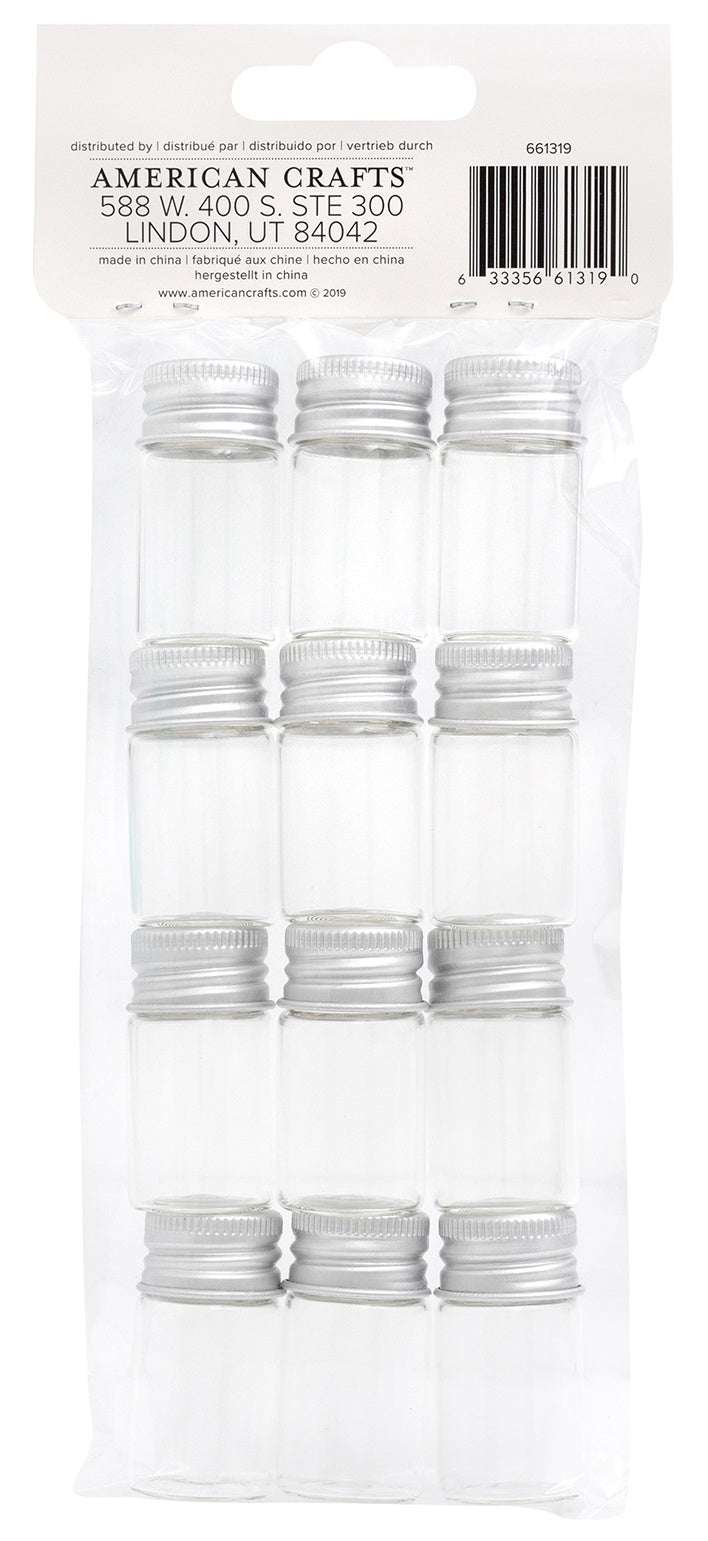 We R Memory Keepers Storage Glass Jars 12/Pkg-Medium