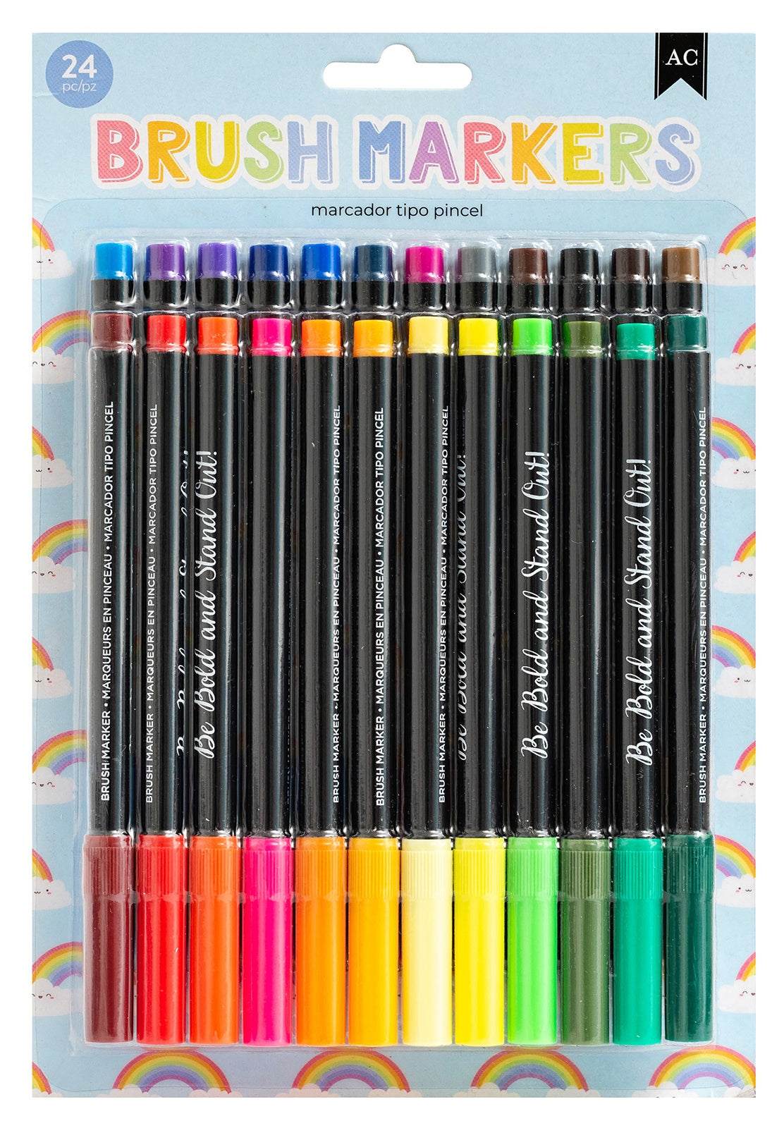 American Crafts Brush Markers 24/Pkg-Rainbow