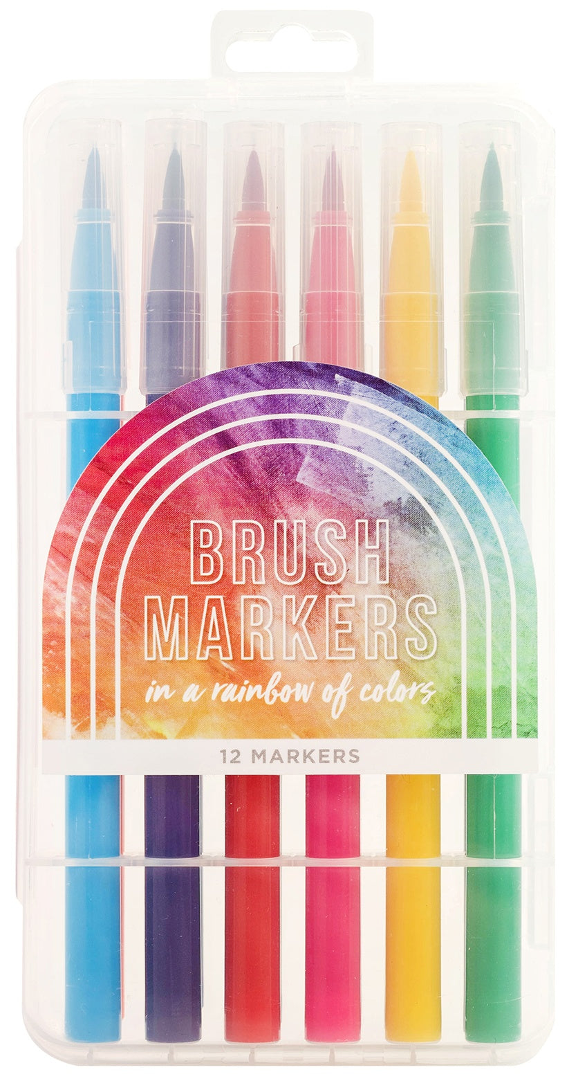 American Crafts Brush Marker 12/Pkg-Rainbow
