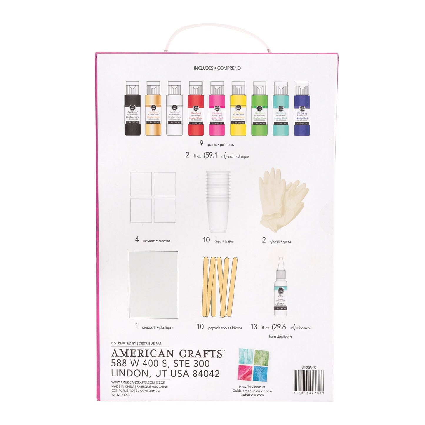 American Crafts Color Pour Pre-Mixed Paint Kit-Kit 2