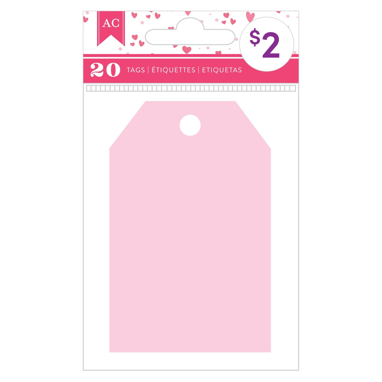 American Crafts Cardstock Tags-Pink