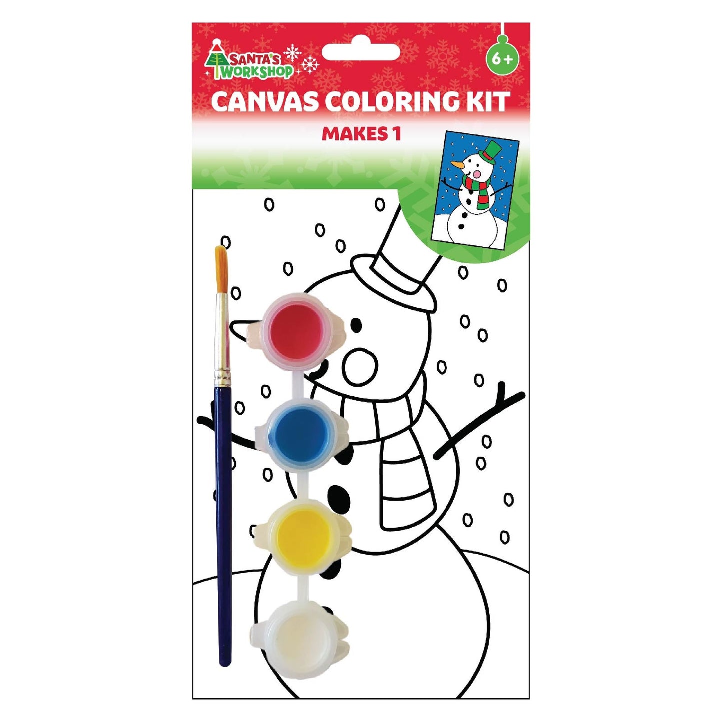 Colorbok Santa's Workshop Canvas Coloring Kit 4"X6"-Snowman