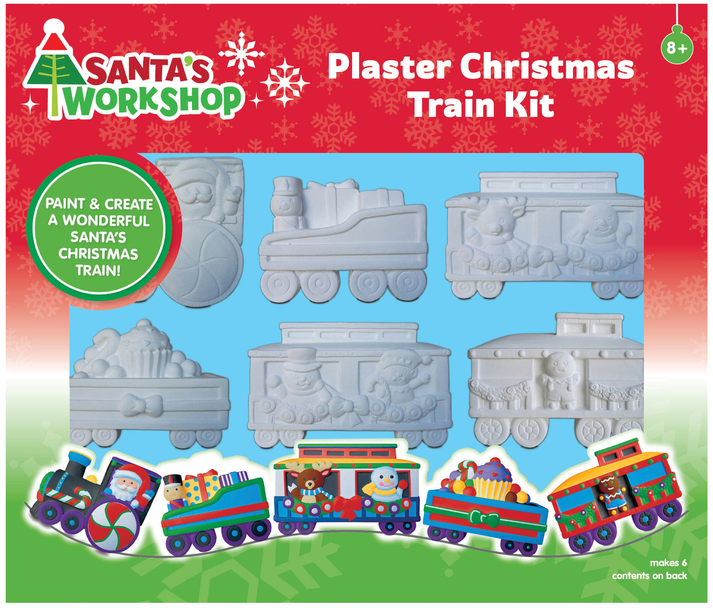 Colorbok Santa's Workshop Deluxe Plaster Kit-Train, Makes 6