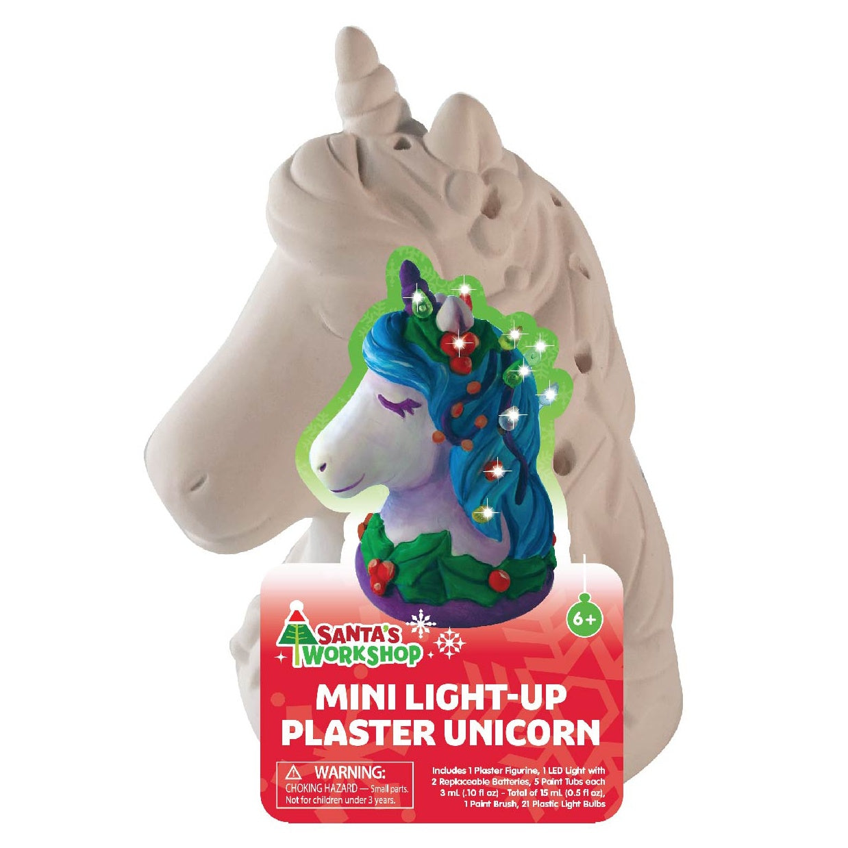 Colorbok Santa's Workshop Mini Light Up Plaster Kit-Unicorn