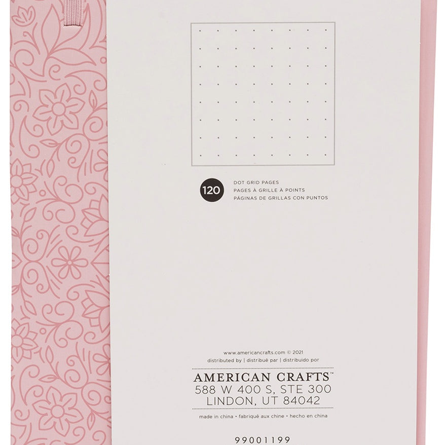 AC Point Planner Perfect Bound Planner 6"X8"-Pink Floral - Dot Grid - 120 Sheets