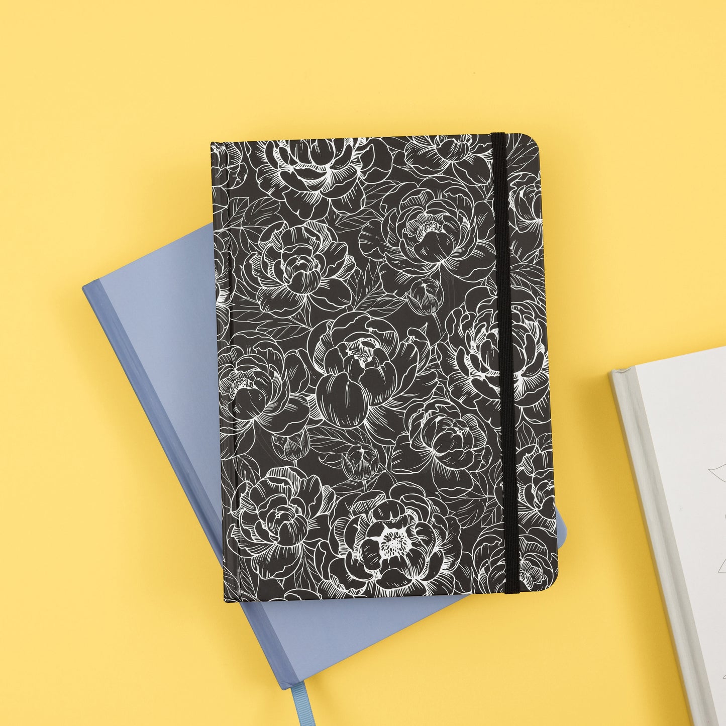 AC Point Planner Perfect Bound Planner 6"X8"-Black & White Floral-Dot Grid-120 Sheets