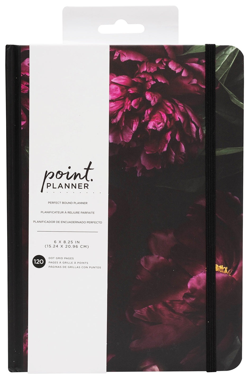 AC Point Planner Perfect Bound Planner 6"X8"-Dark Floral - Dot Grid - 120 Sheets