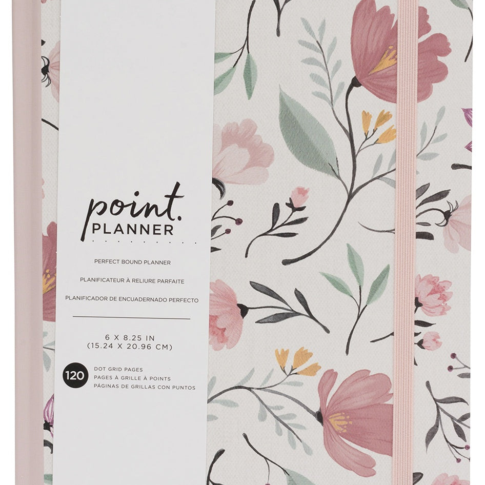 AC Point Planner Perfect Bound Planner 6"X8"-Floral - Dot Grid - 120 Sheets