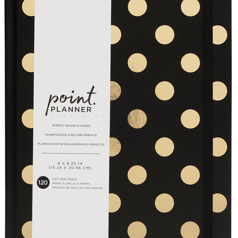 AC Point Planner Perfect Bound Planner 6"X8"-Gold Dots - Dot Grid - 120 Sheets