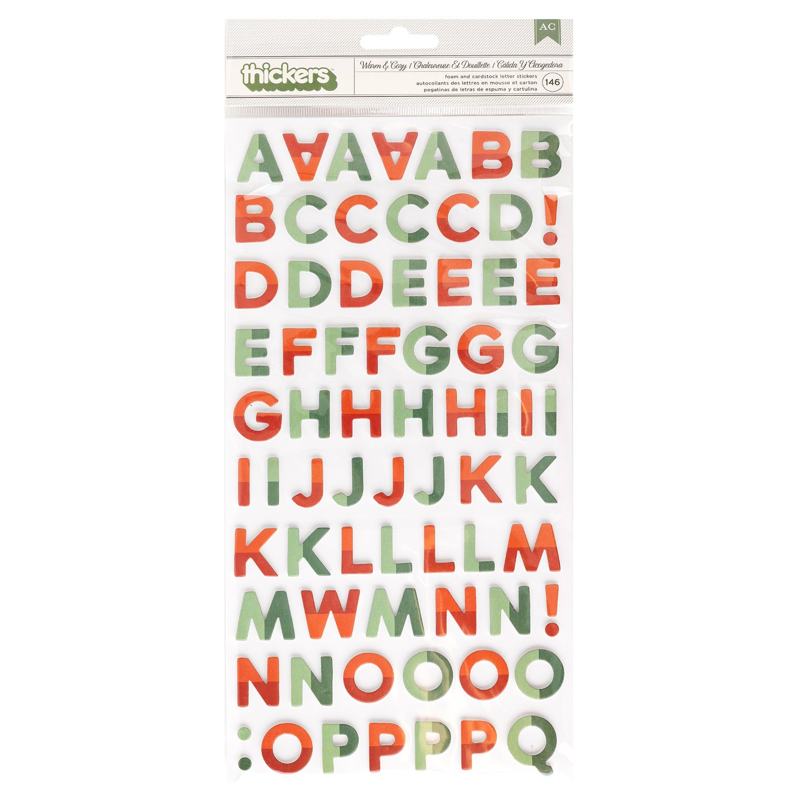 Mittens & Mistletoe Warm & Cozy Thickers Alphabet Stickers - 146pcs