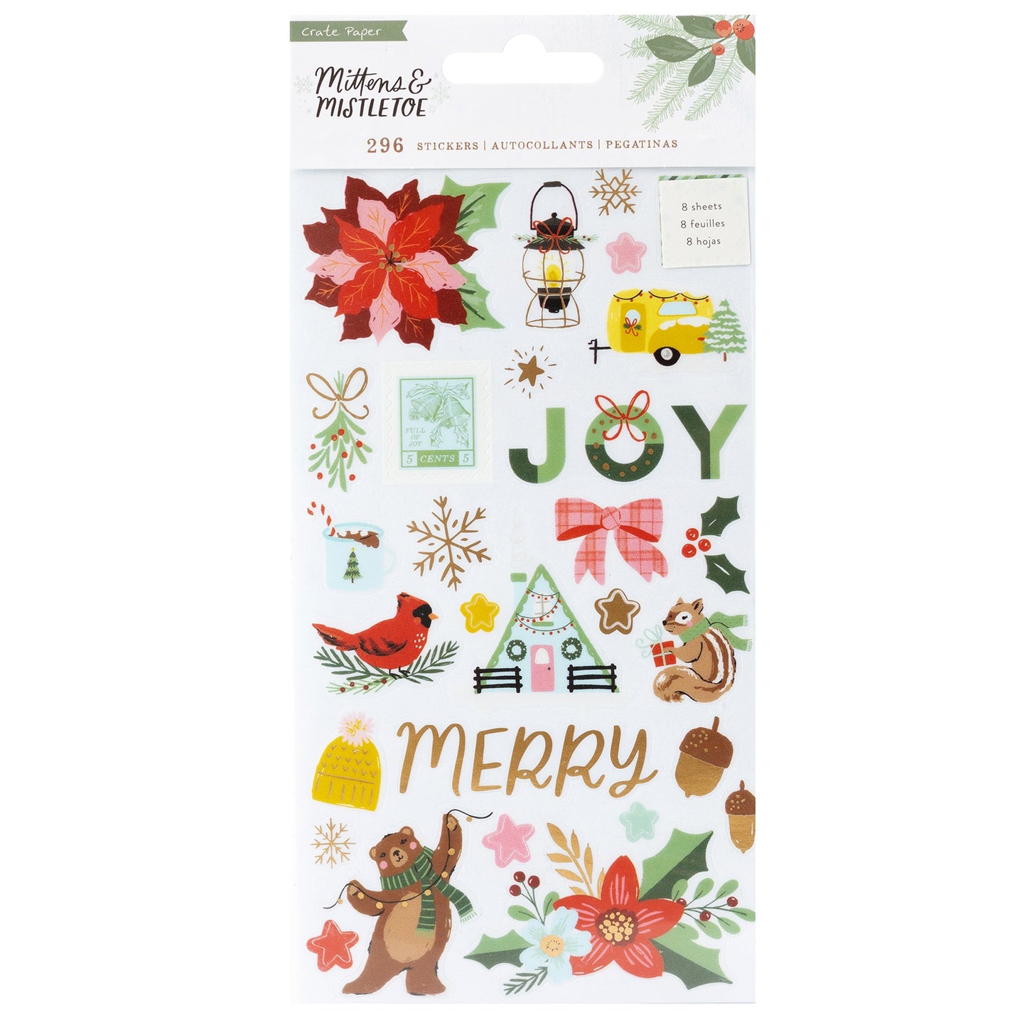 Mittens & Mistletoe Sticker Book-296/Pkg