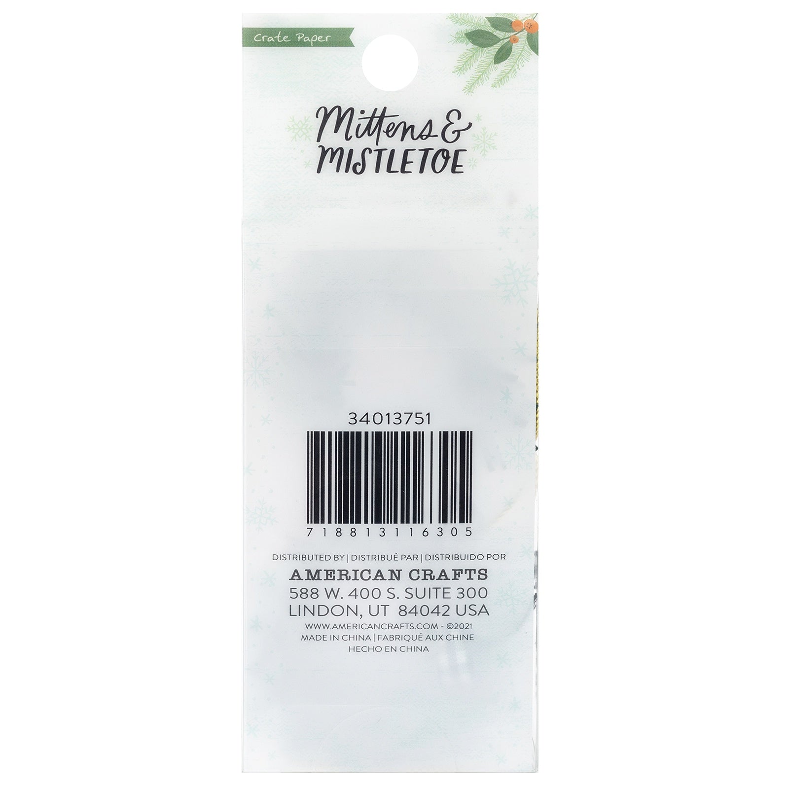 Crate Paper Mittens & Mistletoe Mini Wreaths with Bows, 4 pack